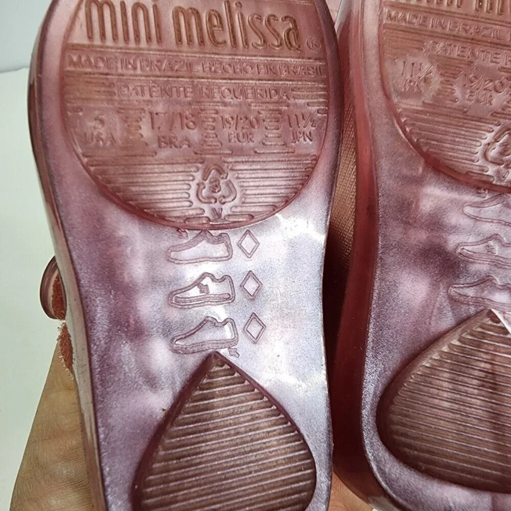 Mini Melissa Kids' Mini Ultragirl‎ Chic mary jane Flower Pink Toddler Size 5
